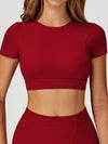 ZASUWA Female Round Collar Cropped Short Sleeves