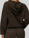 ZASUWA Feamle V Collar Fleece Hoodie