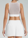 ZASUWA Female Mesh Pleated 2 In 1 Tennis Skirts Suit