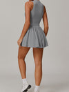 ZASUWA Female Solid Color Zipper Corset 2 in 1 Quick-dry Dress