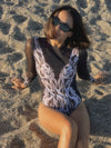 ZASUWA Female Flame Contrast Color Pop Style One Piece