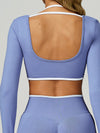 ZASUWA Female Contrast Color Backless Long Sleeves