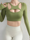 ZASUWA Female Solid Color Hollow Out Long Sleeves