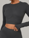 ZASUWA Female Gather-breasts Thumbhole Long Sleeves