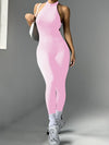ZASUWA Female Backless Halter Deep V Back Jumpsuit