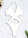 ZASUWA Female Unique Glossy PU Cross One Piece