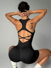 ZASUWA Female Cross Back Ribbed Short Romper