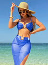 ZASUWA Female Sexy Starfish Sheer Mesh 3-Pieces Bikini Set