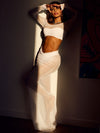 ZASUWA Female Sexy Sheer Mesh Folds 2-Pieces Cover-up Without Bikini