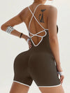 ZASUWA Female Contrast Color Cross Back Jumpsuit