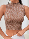 ZASUWA Female Sexy Contrast Color Leopard Print Quick Dry Tank