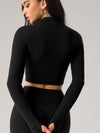 ZASUWA Female Basic Zipper Thumbhole Cropped Jacket