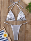ZASUWA Female Sexy Glossy PU Bikini Set