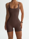 ZASUWA Female Cross Back Scrunch Bum Short Romper
