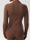 ZASUWA Female Contrast Color Stripes Pocket Zipper Jacket