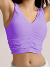 ZASUWA Female Deep V Collar Backless Folds Quick Dry Tank