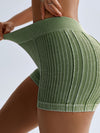 ZASUWA Female Deep V Back Ribbed Booty Shorts