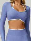 ZASUWA Female Contrast Color Backless Long Sleeves