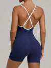 ZASUWA Female Contrast Color Stripes Cross Back Romper
