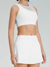 ZASUWA Female Mesh Pleated 2 In 1 Tennis Skirts Suit