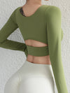 ZASUWA Female Solid Color Hollow Out Long Sleeves