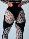 🖤ZASUWA Female Sheer Mesh Leopard  Push Up Leggings