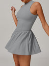 ZASUWA Female Solid Color Zipper Corset 2 in 1 Quick-dry Dress