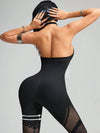 ZASUWA Female Sexy Hollow Out Fishnet Backless Elastic Tight Jumpsuit
