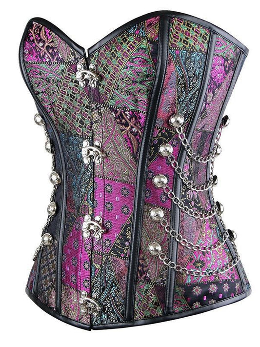 Lace-up Colorful Buttons Gothic Corset Shapewear