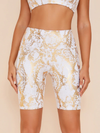 ZASUWA Female Snake Print High Waist Spandex Gym Booty Shorts