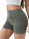 ZASUWA Female Pocket Denim High-rise Hip-lift Shorts