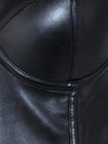 ZASUWA Female Plus Size Glossy Faux Leather Hollow Out Corset Shapewear