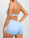 ZASUWA Female Deep V Collar Backless Scrunch Bum Romper