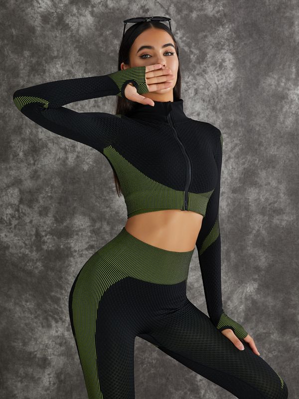 3 Pieces Long Sleeve Zippers Fitness Suits X Carmen⭐