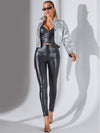 ZASUWA Female Glossy Faux Leather Leggings