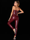 ZASUWA Female Glossy Faux Leather Pocket Leggings