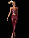 ZASUWA Female Glossy Faux Leather Pocket Leggings