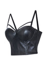 ZASUWA Female Plus Size Glossy Faux Leather Hollow Out Corset Shapewear
