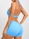 ZASUWA Female Deep V Collar Backless Scrunch Bum Romper