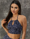 ZASUWA Female Leopard Print Hollow Out Halter Sports Bras