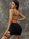 ZASUWA Female Pocket Drawstring Short Skirts Suit