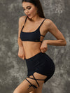 ZASUWA Female Pocket Drawstring Short Skirts Suit