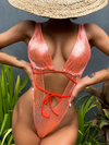 ZASUWA Female Special Fabric Lace-up Swimsuit