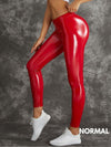 ZASUWA Female PU Glossy Hip-lift Leggings