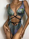 ZASUWA Female Special Fabric Lace-up Swimsuit