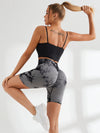 ZASUWA Female Seamless Hot Tie-dye Skinny Shorts