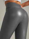 ZASUWA Female Plus Size PU Faux Leather Leggings