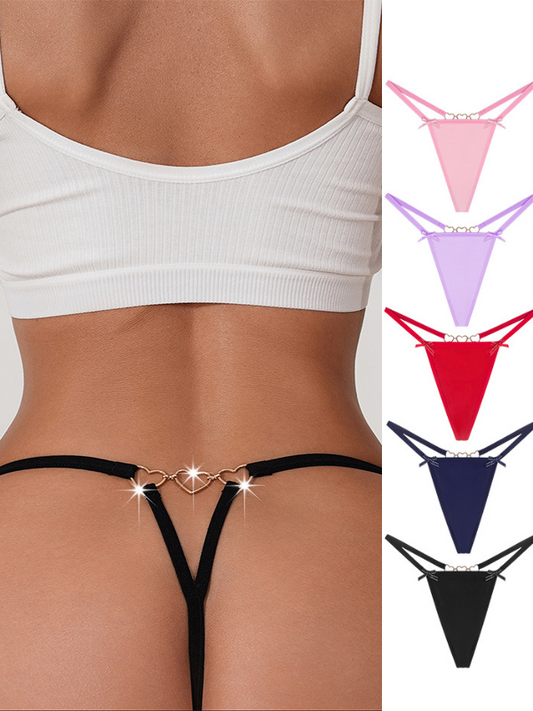 ZASUWA Female Heart Metal Chain Cutout Panties