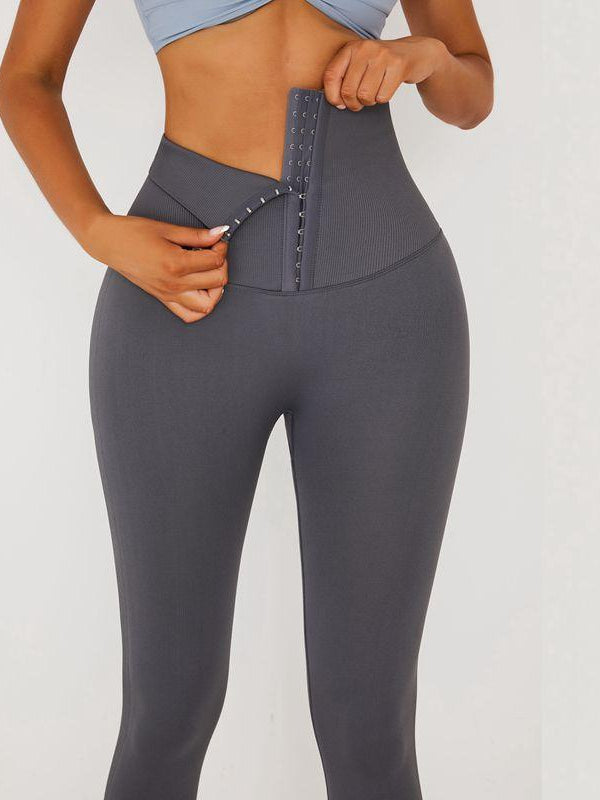 Add Velvet Padded High Waist Hip Yoga Corset Leggings
