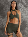 ZASUWA Female Unique Cut Out Pocket Mesh Scrunch Bum Spandex Gym Booty Shorts